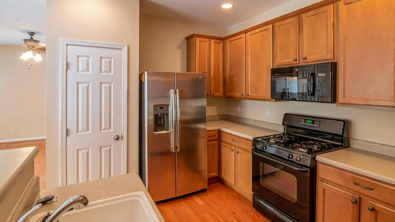 Sparkling kitchen with polished appliances
